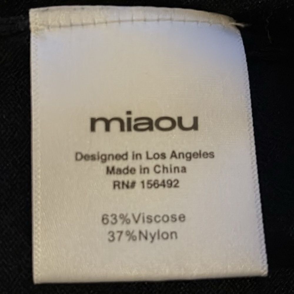 Miaou Eros Black Cutout Long Sleeve Thin Knit Mock Neck Sweater Top - Picture 6 of 8